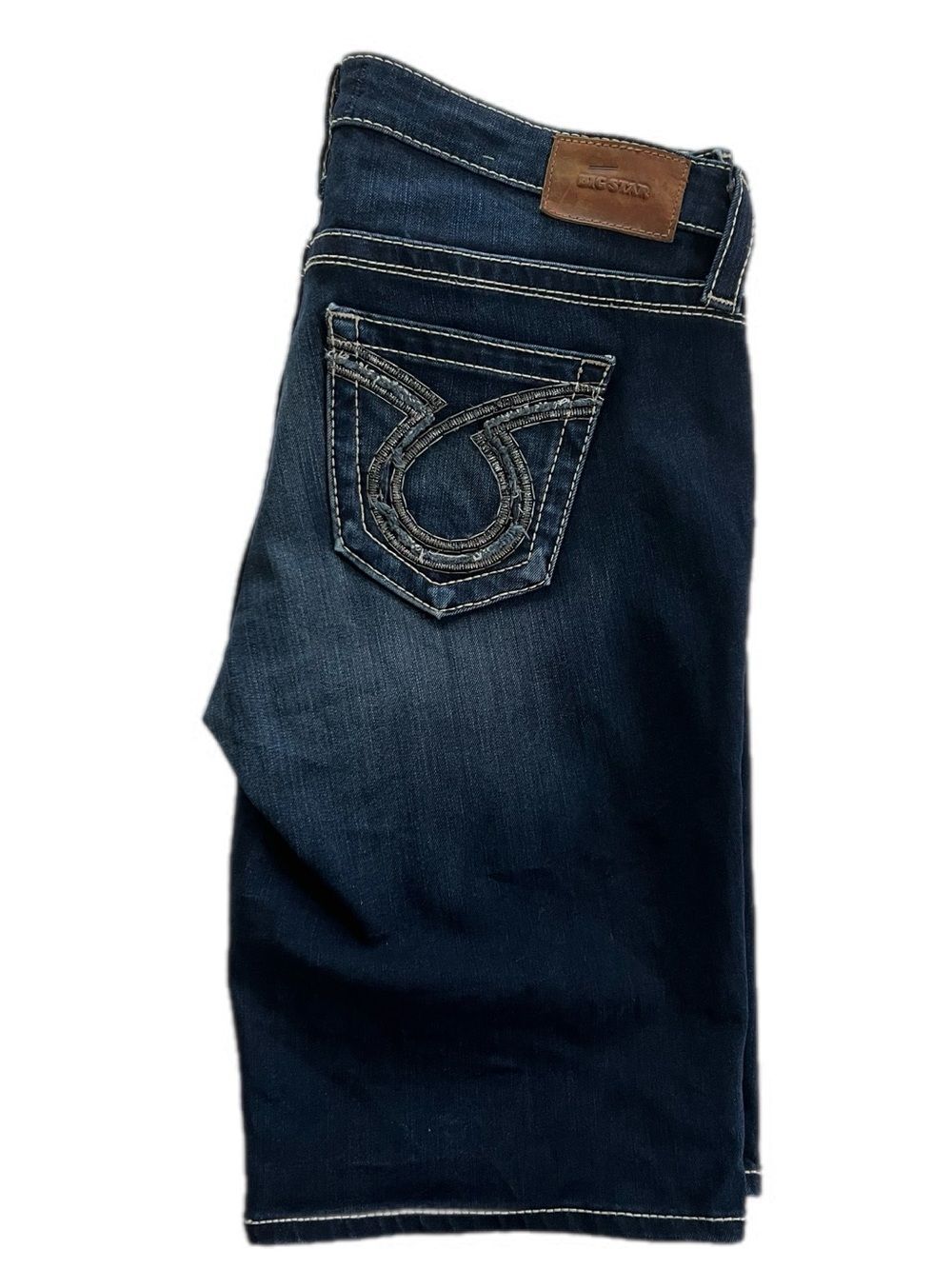 Buckle Big Star Maddie Dark Blue Denim Womens Bermuda Shorts Curvy Fit